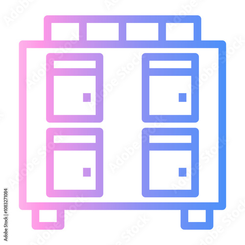 locker Line Gradient Icon