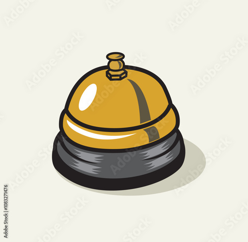 Reception hotel ring flat vector illustration 