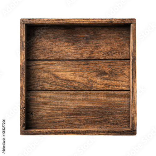 Rustic wooden tray with three compartments