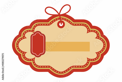 Gift tag in vintage style. Isolated on a white background photo