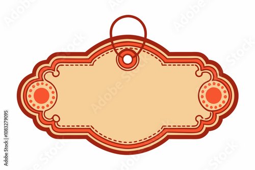 Gift tag in vintage style. Isolated on a white background photo