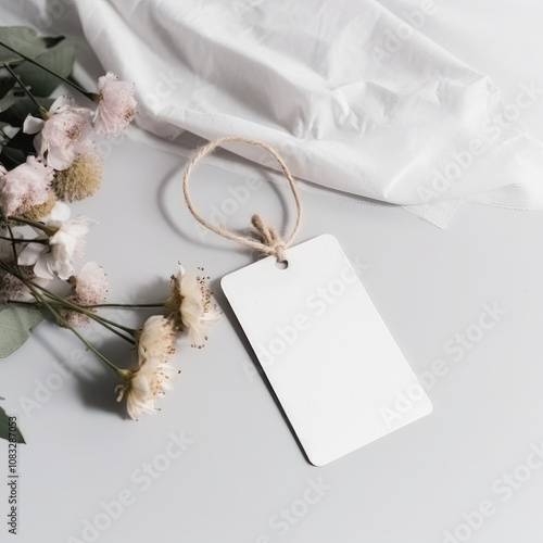 Hangtag mockups, Hanging label tag mockup, favor tag mockup, wedding favor tag mockup, swing tag mockup - A versatile template for showcasing your branding and design ideas in various industries