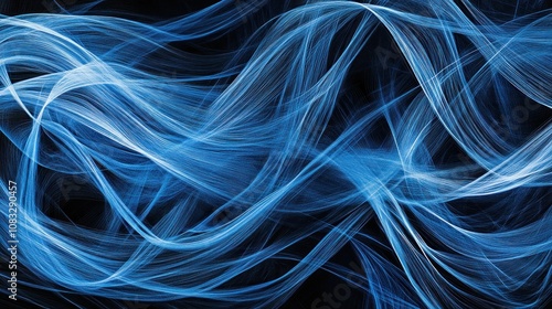 Abstract Blue and White Swirling Lines