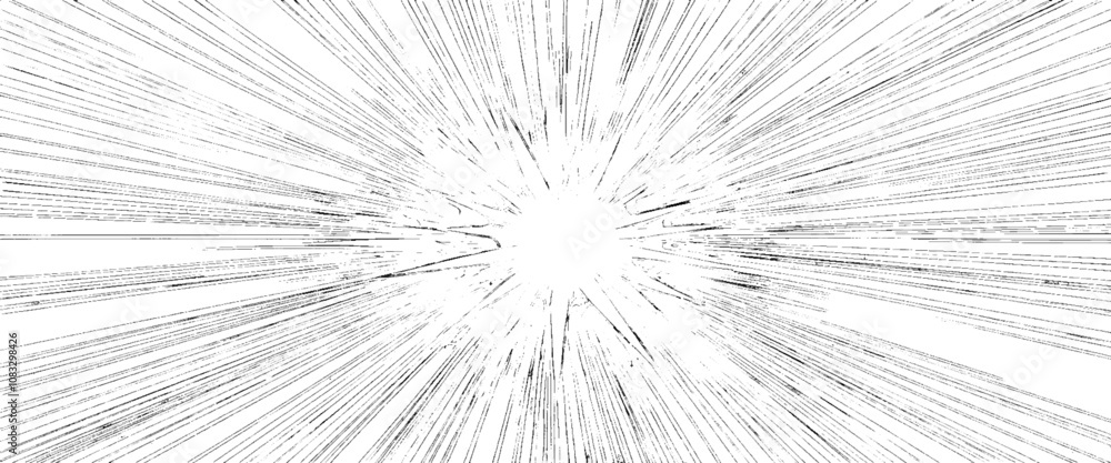 Obraz premium Vector circular starburst explosion texture. Distressed uneven grunge background.