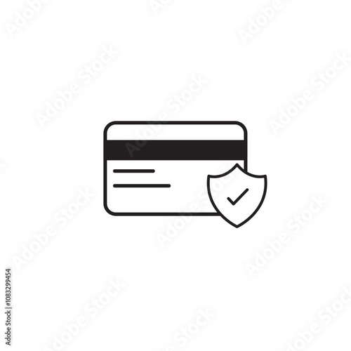 Cradit card icon, simple flat design. Isolate on white background.