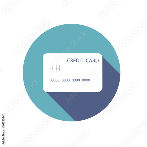 Cradit card icon, simple flat design. Isolate on white background.