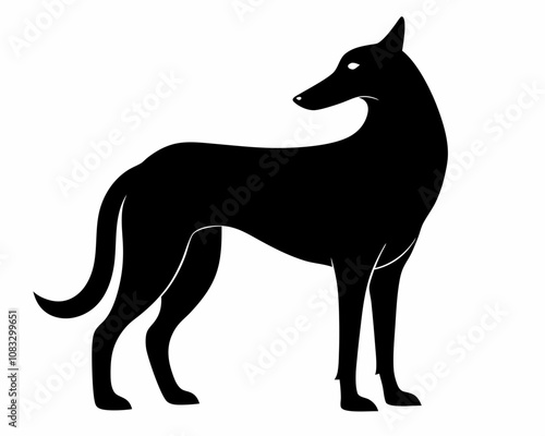 Wolfhound vector silhouette black on a white background