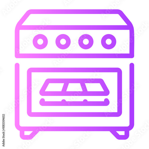 oven Line Gradient Icon