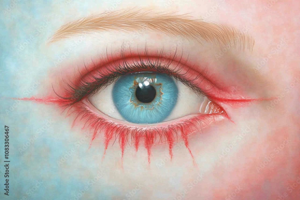 Obraz premium Close-up eye detail artistic creation digital art surreal environment abstract viewpoint perception concept