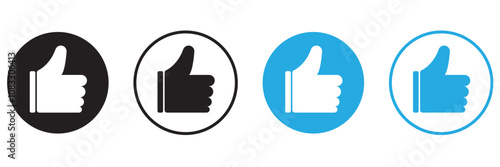 Do and Don't symbols. Thumbs up and thumbs down emblems. Like and dislike icons set, vector, illustration, sticker