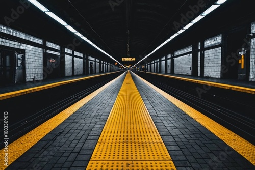 Waiting for the train subway station urban environment photography perspective modern transportation photo