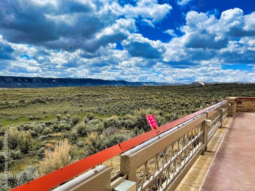 Gorgeous Day on the Observation Deck at Fossil Butte National Monument in Wyoming. photo