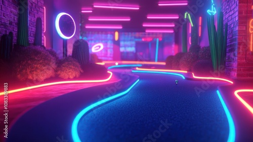 Neon Glow Golf Course