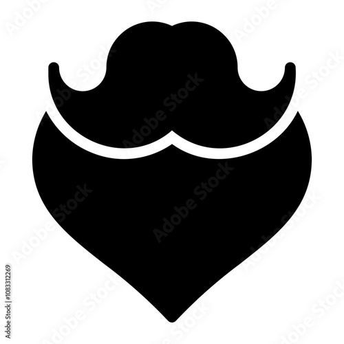 beard glyph icon