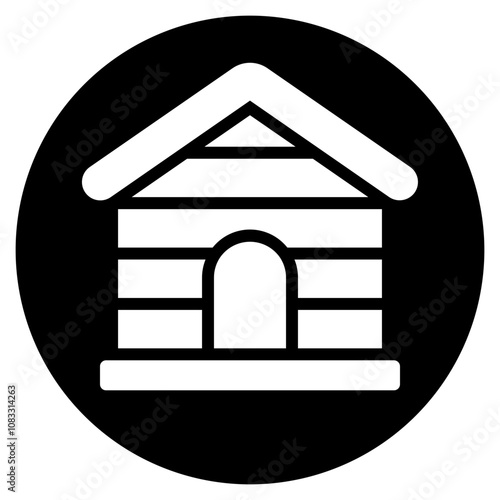 wooden house glyph icon