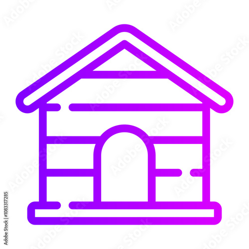 wooden house gradient icon