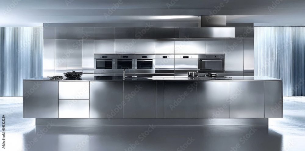 Fototapeta premium Modern Stainless Steel Kitchen Design.