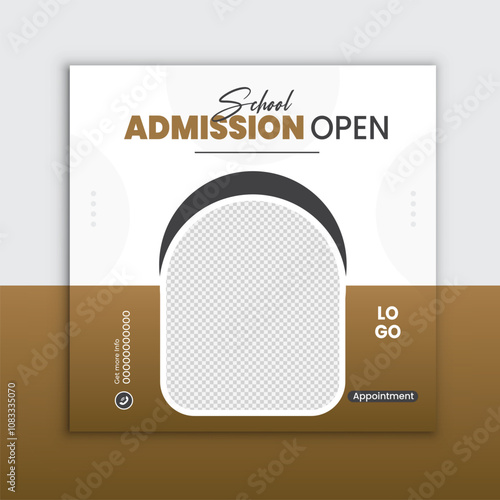 Education square flyer or web banner social media post template.