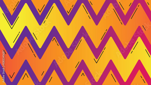 Gradient zigzag background with line style