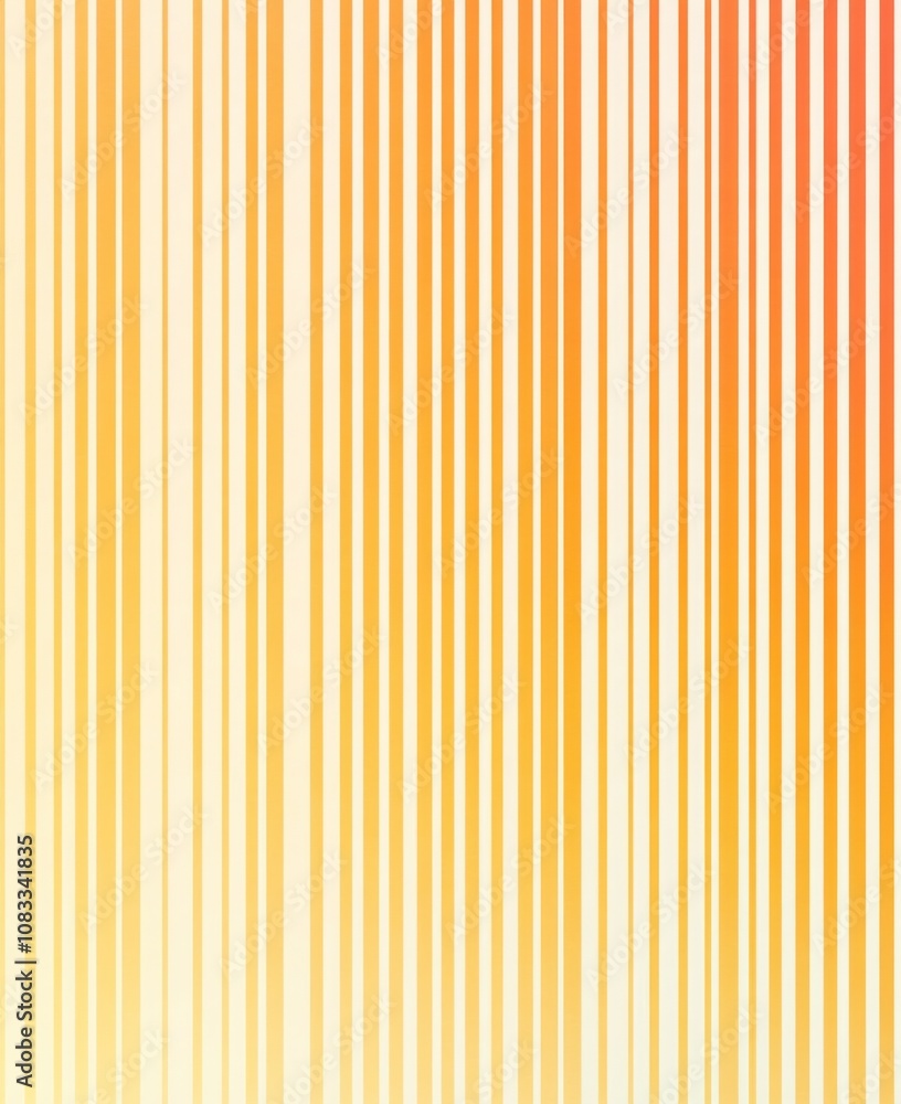 Fototapeta premium Vertical gradient from light yellow to orange with evenly spaced horizontal lines in the background
