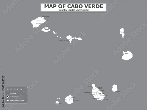 African Countries Geography Political map. Political map of country with capital, province or state capital, major cities and town.