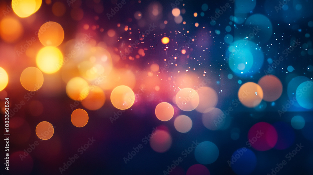 Fototapeta premium Colorful bokeh lights create a vibrant background for celebrations during evening gatherings