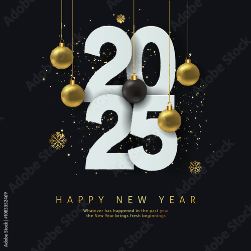 2025 Happy New Year club poster Background for your Flyers and Greetings Card graphic or new year themed party invitations. abstract vector illustration design