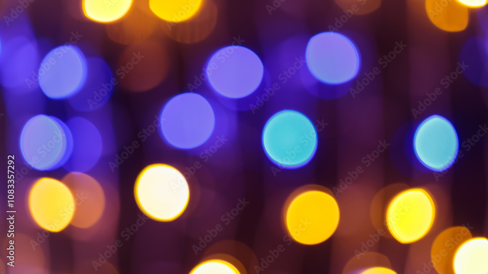 Obraz premium Blue Orange Blurred Bokeh Light Background