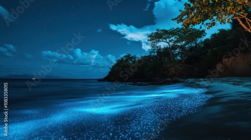 The serene beauty of the bioluminescent bay in Fajardo, Puerto Rico, Coastal scene photo