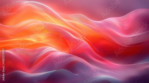Wallpaper Mural Colorful abstract waves of fabric flow gracefully in warm tones, creating a soothing visual effect during the early evening Torontodigital.ca