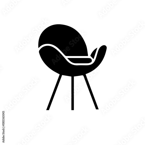 Simple Vector Icon of a chair – Logo Design Illustration