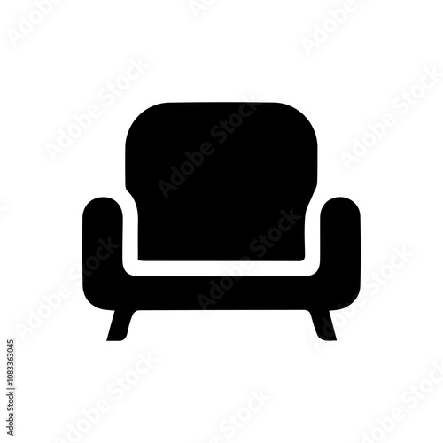 Simple Vector Icon of a Armchair – Logo Design Illustration