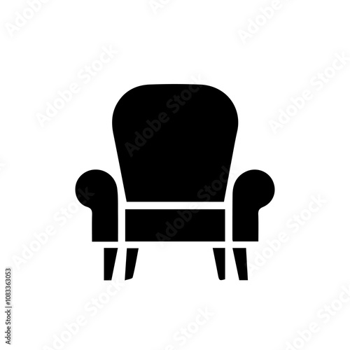 Simple Vector Icon of a Armchair – Logo Design Illustration