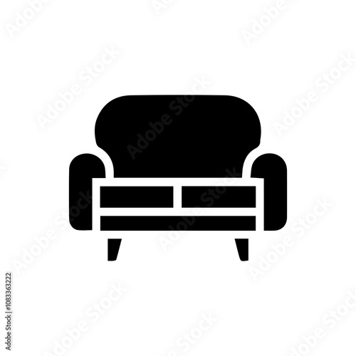 Simple Vector Icon of a couch – Logo Design Illustration