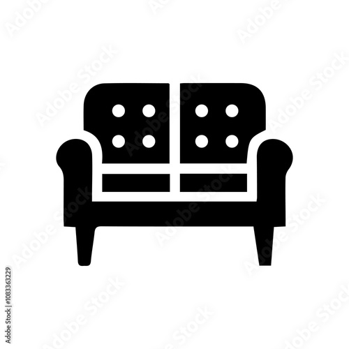 Simple Vector Icon of a sofa – Logo Design Illustration