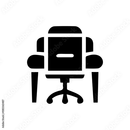 Simple Vector Icon of a ergonomic chair – Logo Design Illustration