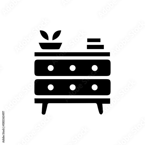 Simple Vector Icon of a bedside table – Logo Design Illustration