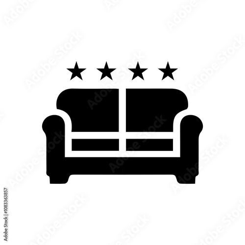 Simple Vector Icon of a couch – Logo Design Illustration
