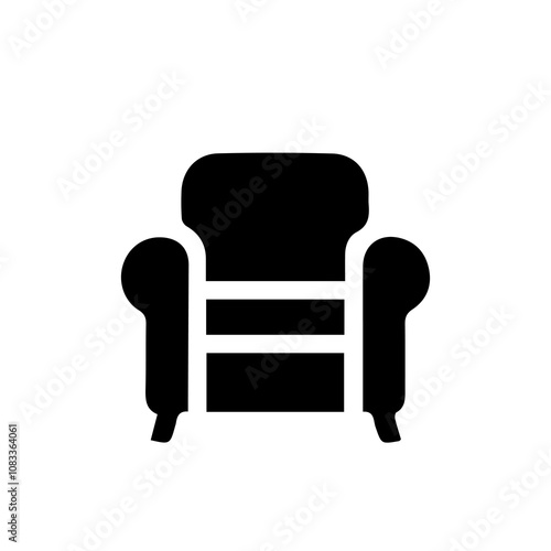 Simple Vector Icon of a Armchair – Logo Design Illustration