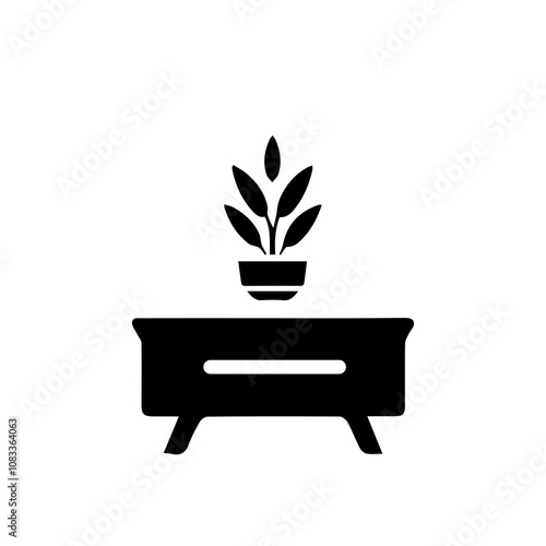 Simple Vector Icon of a nightstand – Logo Design Illustration