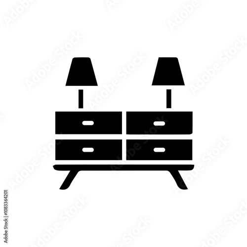 Simple Vector Icon of a bedside table – Logo Design Illustration
