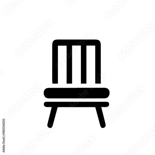 Simple Vector Icon of a chair – Logo Design Illustration