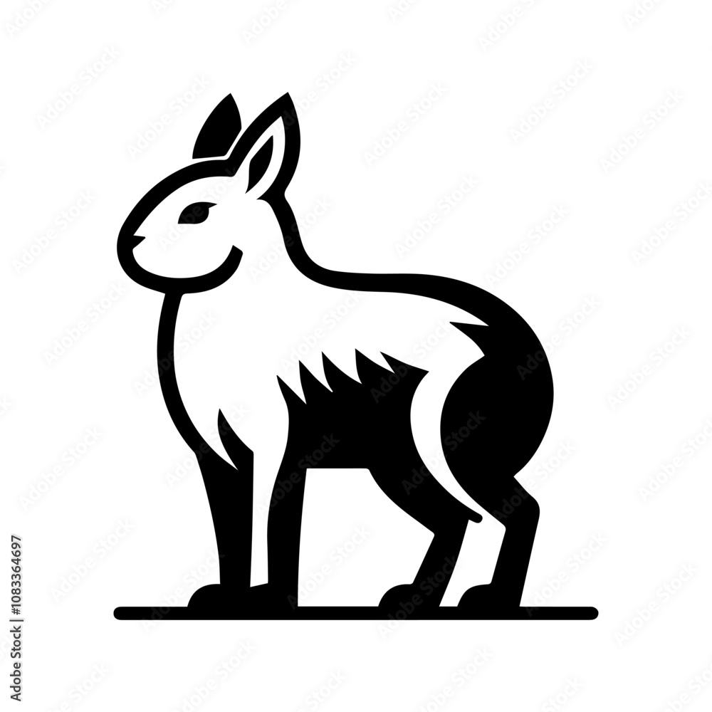 Obraz premium Simple Vector Icon of a Patagonian Mara – Logo Design Illustration