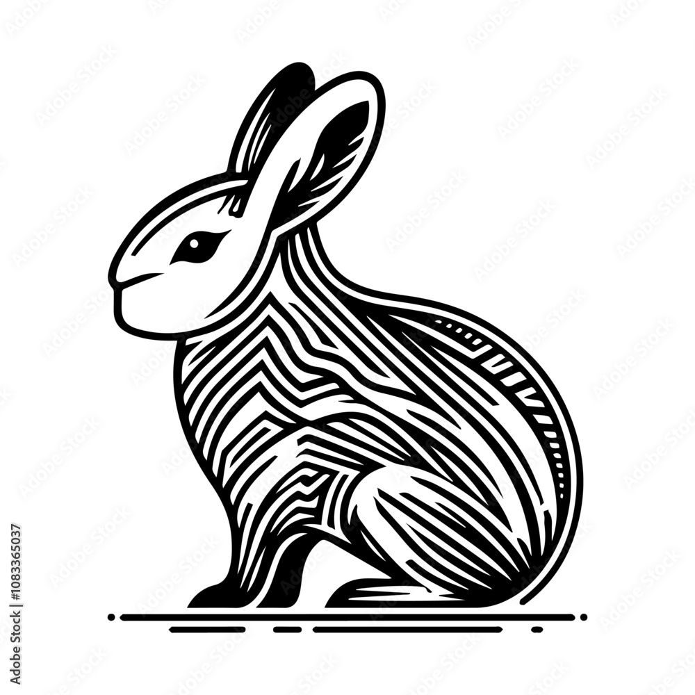 Obraz premium Simple Vector Icon of a Southern Mountain Viscacha – Logo Design Illustration