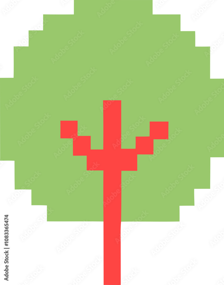 Obraz premium pixel style tree