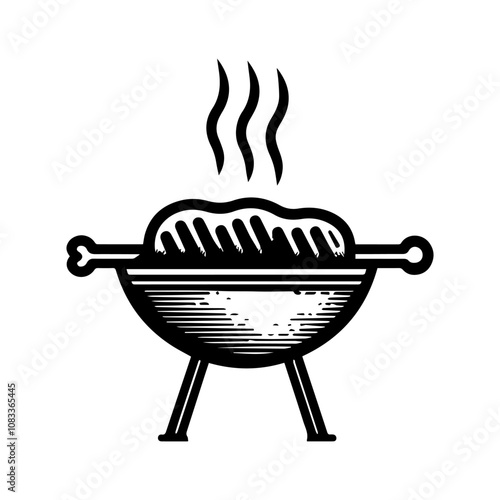 Simple Vector Icon of a asado – Logo Design Illustration