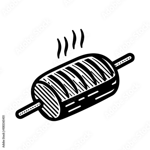 Simple Vector Icon of a asado – Logo Design Illustration