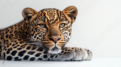 leopard on white background. photo