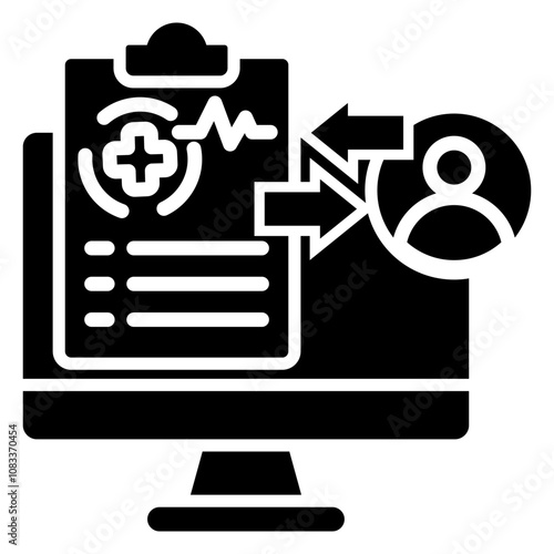 Health Information Exchange Glyph Icon