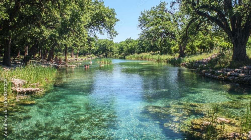 Obraz premium Clear Waters Inviting People to Enjoy Nature at the River